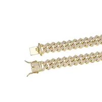 LAX DIORE JEWELS Collier Statement Hip Hop Orthodoxe Plaqué Or 18K pour Femme avec Pendentif Léopard et Chaîne Figaro en Moissanite Tendance