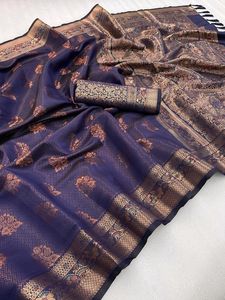 Ropa étnica atractiva, la mejor tela, última colección, Sari de seda Dola con blusa con bordado, trabajo, proveedor de moda para mujer - Product Image 3