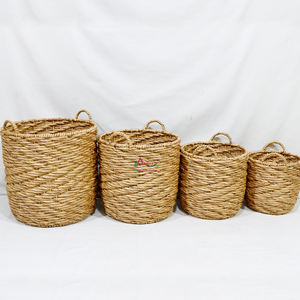 Artex Dong Thap Decorative Unique Natural <b>Water</b> Hyacinth Rope Storage Baskets Handwoven Wicker <b>Containers</b> for Home and Gift Use - Product Image 2