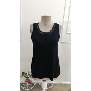 Blusa de viscosa con botones y cuello redondo con tirantes para mujer, 34645 - Negro - Product Image 4