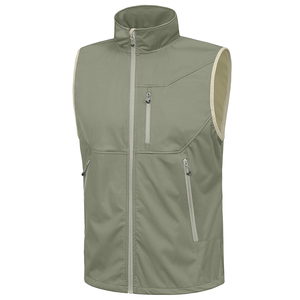 Nouveau design hommes utilitaire gilet léger softshell sans manches veste imperméable coupe-vent doublé polaire sports de plein air décontracté - Product Image 3