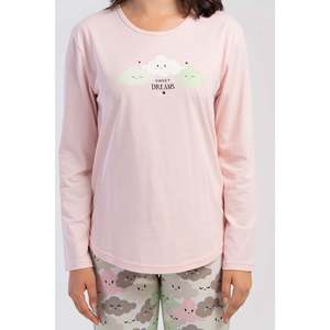 KADIN P.SUPREM XXL O YAKA UZUN KOL ETEGI OVAL PIJAMA TAKIM - สีชมพู - สีชมพู - Product Image 2