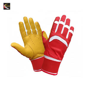 Gants de frappeur de baseball Couleur personnalisée et conception de logo Gants de baseball en cuir de baseball pour hommes Vente en gros - Product Image 1