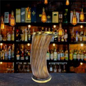 แก้วฮอร์นส่งตรงจากโรงงานทำมือแก้วช็อตวินเทจขัดเงาแบบแฮนด์เมดสไตล์สัตว์งานฝีมือธรรมชาติ - Product Image 3