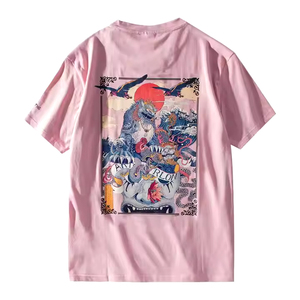 2025เสื้อยืดคอกลมทรงบ็อกซี่ฟิตสำหรับผู้ชายผ้าฝ้ายพิมพ์ลายสกรีนไซส์ใหญ่กว่าปกติสไตล์สตรีท DIY - Product Image 3