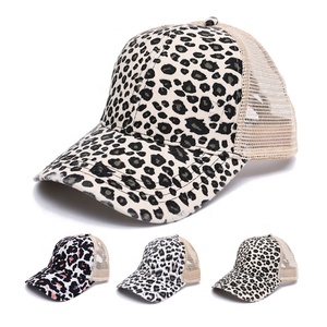 หมวกถักลายเสือดาวและหลังแบบเลือกได้ด้านหน้า3D ปักสำหรับชายหาดและตกปลา - Product Image 2
