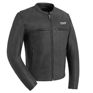 Vestes en cuir pour hommes en gros | Veste de moto en cuir de vachette véritable avec fermetures éclair, doublure et poches multiples - Product Image 1