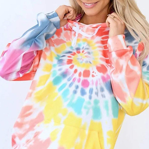 Style à la mode femmes cravate teinture à capuche Unique cravate teinture motif nouvelle mode vêtements pour femmes cravate et teinture à capuche - Product Image 4