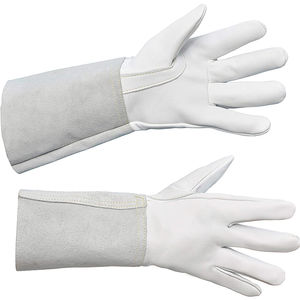 Gants de soudage Tig XL imprimés avec logo personnalisé, cuir de vache fendu résistant à la chaleur, équipement manuel de protection à vendre - Product Image 1