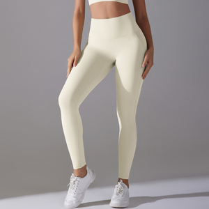 Mallas de Yoga de cintura alta de Color sólido de calidad superior, pantalones de Fitness sin costuras para mujer, ropa deportiva para entrenamiento de gimnasia - Product Image 1