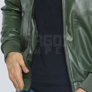 Wholesale Plus Size <b>Leather</b> <b>Jacket</b> Outdoor Use Stand Collar Men <b>Winter</b> <b>Jacket</b> Front Logo Customizable High Quality - Product Image 5