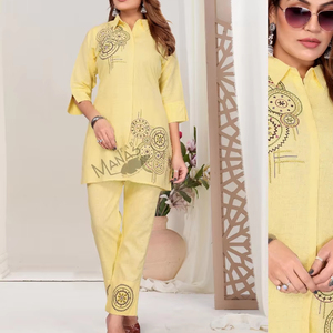 ชุดเสื้อผ้าลินินผ้าฝ้ายน้ำหนักเบาออกแบบให้ผู้หญิงใส่ในออฟฟิศ/วิทยาลัย/งานปาร์ตี้แห้งเร็วแห้งเร็วทุกฤดูกาล - Product Image 1