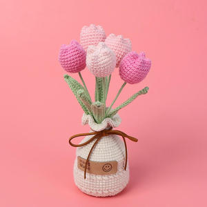 Base de vaso de lana hecha a mano transfronteriza con diseño de tulipán, regalo para el Día de la Madre, decoración del hogar, regalo de San Valentín - Product Image 2