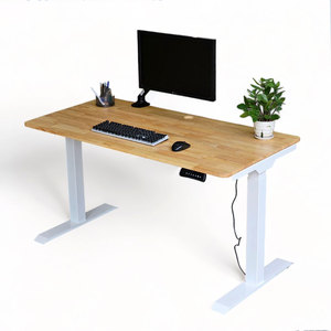 Contemporary FlexiDesk FLD001 with Lift-Up Rubber Wood Top and 2 <b>Electrically</b> Adjustable Joints - Product Image 1