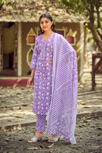 Maruti Moda Mujer Colección de verano Algodón puro Impreso Estilo indio paquistaní Casual Hasta la rodilla Regular Fit Top Bottom - Product Image 4