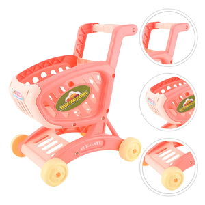 Carrello della spesa in plastica per bambini con frutta giocattolo e scatole - Product Image 3