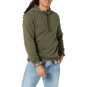 เสื้อฮู้ดดี้ผู้ชายทรงโอเวอร์ไซส์บุขนแกะสำหรับฤดูใบไม้ร่วง  ตัวเลือกปักลายด้านหน้า กระเป๋าด้านหน้า  แบบเรียบสีพื้น ระบายอากาศได้ดี เป็นมิตรกับสิ่งแวดล้อม - Product Image 1