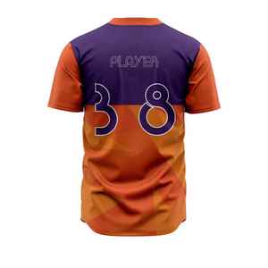 Maillot de baseball personnalisé OEM pour homme, respirant, sublimation personnalisée sur le devant, 100 % polyester, séchage rapide, été, baseball, softball - Product Image 2