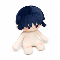 Poupée en peluche miniature personnalisée de 10 cm, personnage aux cheveux bleus, jouet en peluche doux, OEM ODM, vente en gros, cadeau