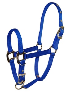 Venta al por mayor ajustable Inglés Nylon caballo Halter /Cob tamaños conjunto completo colores (púrpura rojo verde azul marino) hecho en La India - Product Image 1