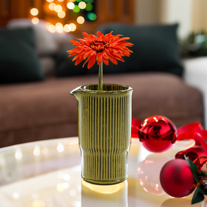 CYC3506YL - Pichet vase Tiki jaune paille moyen - 6,3 H - Product Image 5