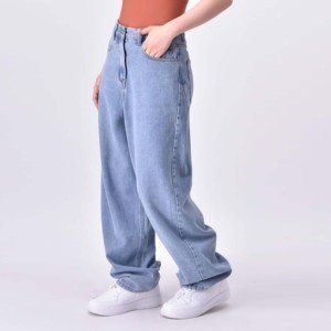 Pantalones Cargo de Mezclilla de Mujer Estilo Urbano, Transpirables, de Talla Grande Personalizada, de Cintura Baja y Corte Entallado para Otoño, 100% Algodón - Product Image 2