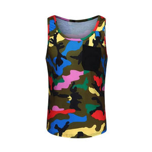 Chaleco de entrenamiento de gimnasio para hombre de talla grande personalizado de alta calidad, camiseta sin mangas de punto, estilo informal, sublimación, diseño sin mangas de Color - Product Image 2