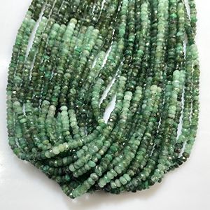 Wholesale Emerald Faceted Rondelle Shape <b>Beads</b> Natural Precious Gemstone Stone <b>Beads</b> for <b>Crafting</b> - Product Image 1