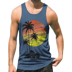 เสื้อกล้ามผู้ชายแห้งเร็วระบายอากาศได้พิมพ์ซับลิเมชันแบบลำลองสำหรับใส่วิ่งออกกำลังกาย - Product Image 1