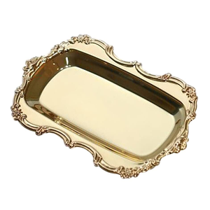 Plateau en métal antique de couleur argent en acier inoxydable bon marché et le meilleur plateau de service décoratif pour la maison de haute qualité - Product Image 4