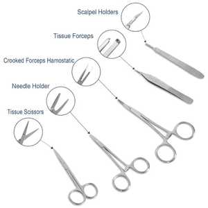 Kit de herramientas de almohadilla de sutura de silicona para entrenamiento de sutura para estudiantes de Collage práctica de entrenamiento de acero inoxidable ISO 13485 - Product Image 2