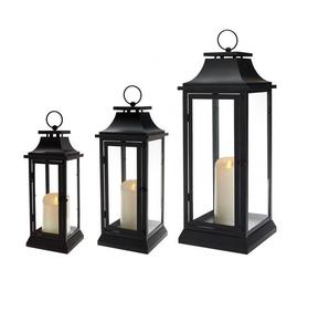 Ensemble de 3 lanternes de bougie en métal et en verre, décoration de maison personnalisée, lanterne de bougie en métal - Product Image 2