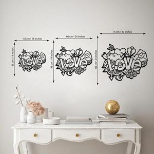 Art mural calligraphique « Modest Love » finition noire, idéal pour la décoration de chambre personnelle, d'espace de couple et d'accent mural de clubs, provenance Inde - Product Image 5