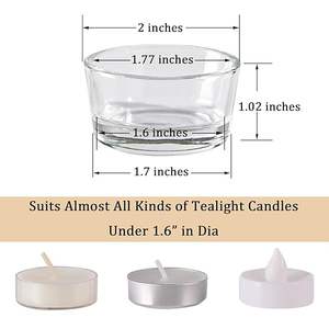 Gobelets porte-bougies en verre à cylindre vide transparent de petite taille - Product Image 3