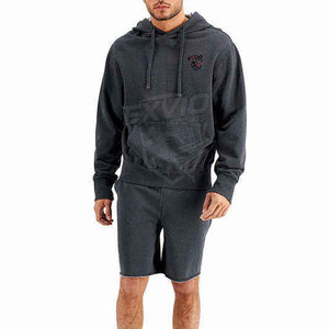 Design Your Own <b>Long</b> Sleeves Hoodie & <b>Shorts</b> Set Best Price OEM Design <b>Men</b> Hoodie & <b>Shorts</b> Set - Product Image 6
