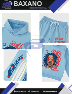 ชุดเซ็ตเสื้อฮู้ดและกางเกงพิมพ์ลายสำหรับผู้ชาย ฤดูหนาว แบบ unisex สไตล์สตรีทแวร์ ชุดลำลองสั่งทำได้ เนื้อผ้าเบา ระบายอากาศดี แฟชั่นทันสมัย - Product Image 6