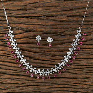 Bijoux de créateur délicats CZ vente en gros, ensemble de colliers en diamant américain à la mode pour femmes 421214 en inde - Product Image 4