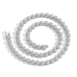 Hip Hop 925 Plata 18K Blanco \ Cadena DE TENIS chapada en oro VVS Icedout Moissanite Collar de diamantes Mejor precio al por mayor - Product Image 2