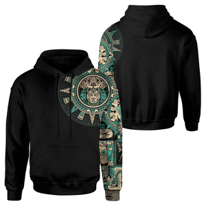 La mejor calidad, todo impreso, sublimación, transpirable, de talla grande, ropa de calle personalizada, Jersey mezclado de algodón, sudaderas con capucha estampadas para hombre - Product Image 2