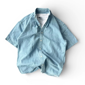 T-shirt ample de haute qualité pour homme, respirant, rétro, coupe carrée, manches longues, coupe courte, tricoté 100% coton pour homme - Product Image 1