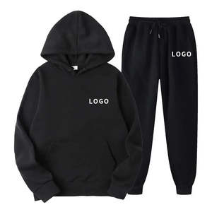 Venta caliente personalizado Zip up Sweat Suits Distress Patch Custom Logo Hoodie and Sweatpants Set Chándal acampanado para hombres 2025 - Product Image 2