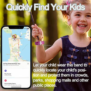 Bracelet étanche AirTag pour enfants, bracelet imprimé pour <span class=keywords><strong>Apple</strong></span> AirTag, étui de suivi GPS en silicone, bracelet de montre pour enfant en bas âge - Product Image 4