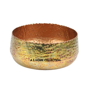 Texture martelée en métal couleur dorée et noire forme ronde bol décoratif pour la maison plus haute qualité meilleur prix bol - Product Image 6