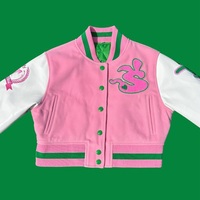 High Street personnalisé femmes Polyester recadrée Varsity veste à la mode lâche décontracté Letterman Patch haut court veste pour hommes