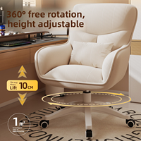 Chaise de coiffeuse confortable en velours pour chambre à coucher - Siège de maquillage rembourré doux, chaise d'ordinateur et table de rangement pour salon