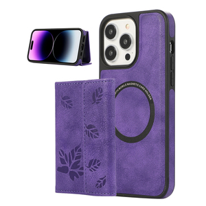 Étui de téléphone en cuir élégant 3-en-1 : Portefeuille magnétique pour cartes, support mains libres pour téléphones - Product Image 1