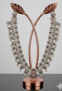 Guttapusalu Oxidised <b>Silver</b> Long <b>Necklace</b> Fancy Temple Jewellery Party Wear Elegant Traditional Indian Ethnic <b>Necklace</b> <b>Set</b> - Product Image 5