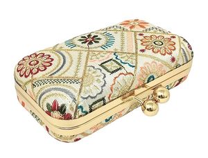 Handcrafted Embroidery Clutch Vibrant Indian Art Silk Embroidery Clutch Bag Beautiful Floral Pattern <b>unique</b> pattern at low price - Product Image 2