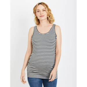 Confortable côté froncé encolure dégagée maternité débardeur extensible respirant grossesse chemise réglable côté rassemblement croissance - Product Image 1