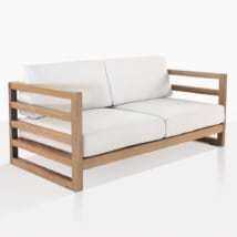 Ensemble de canapés de jardin en bois de teck massif de qualité Manhattan meubles de salon d'extérieur simples et bon marché coussin anti-soleil finition naturelle - Product Image 3